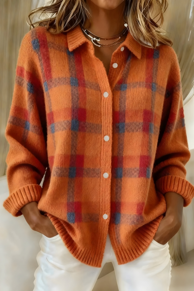 Chaqueta Candela de Punto de Cuadros