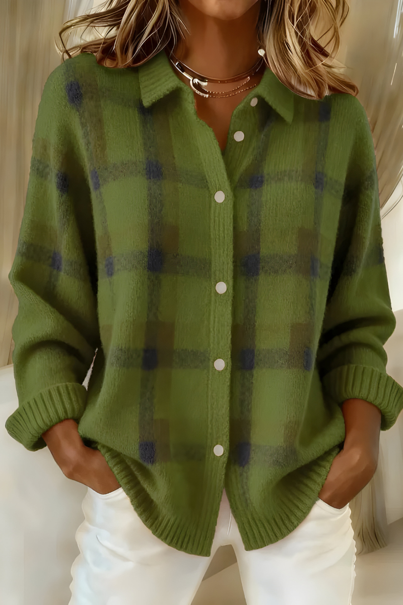 Chaqueta Candela de Punto de Cuadros