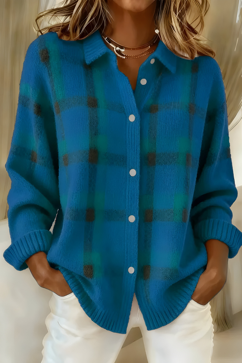 Chaqueta Candela de Punto de Cuadros