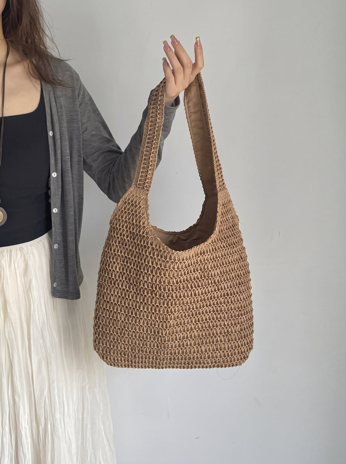 Bolso Marina Grande de Rafia Trenzada