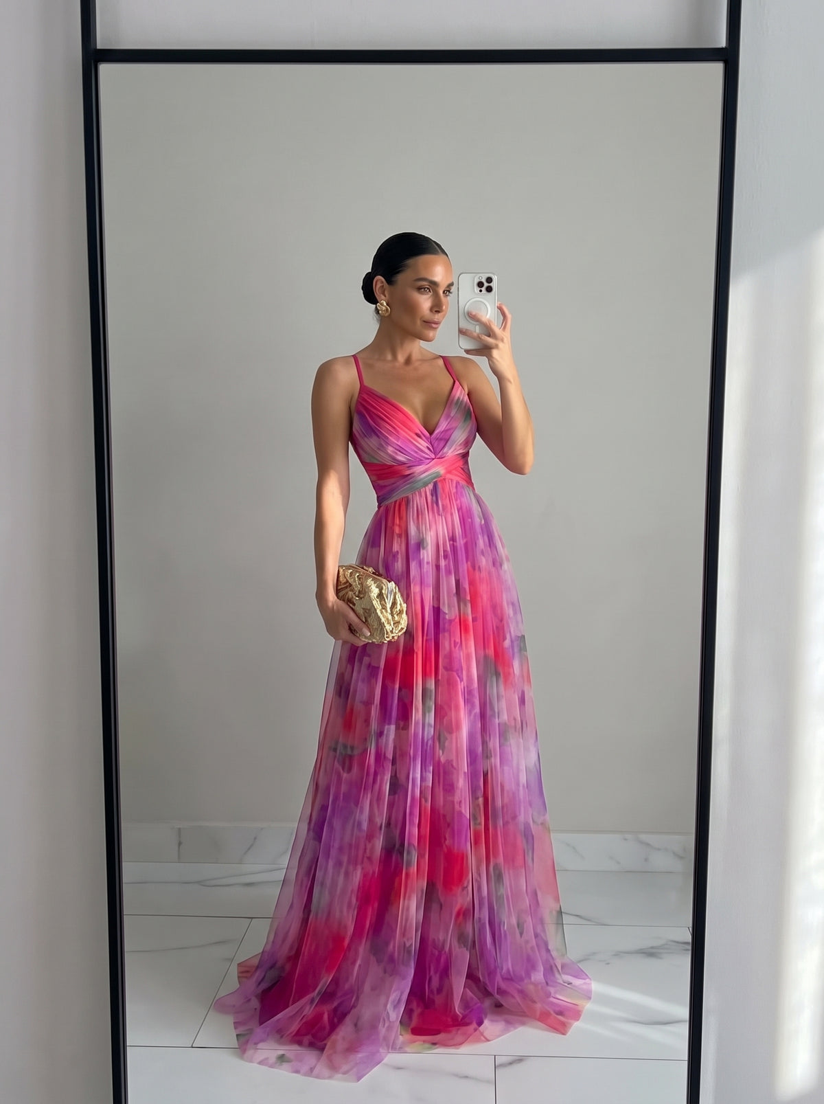 Vestido Scintilla Largo Floral de Chifón