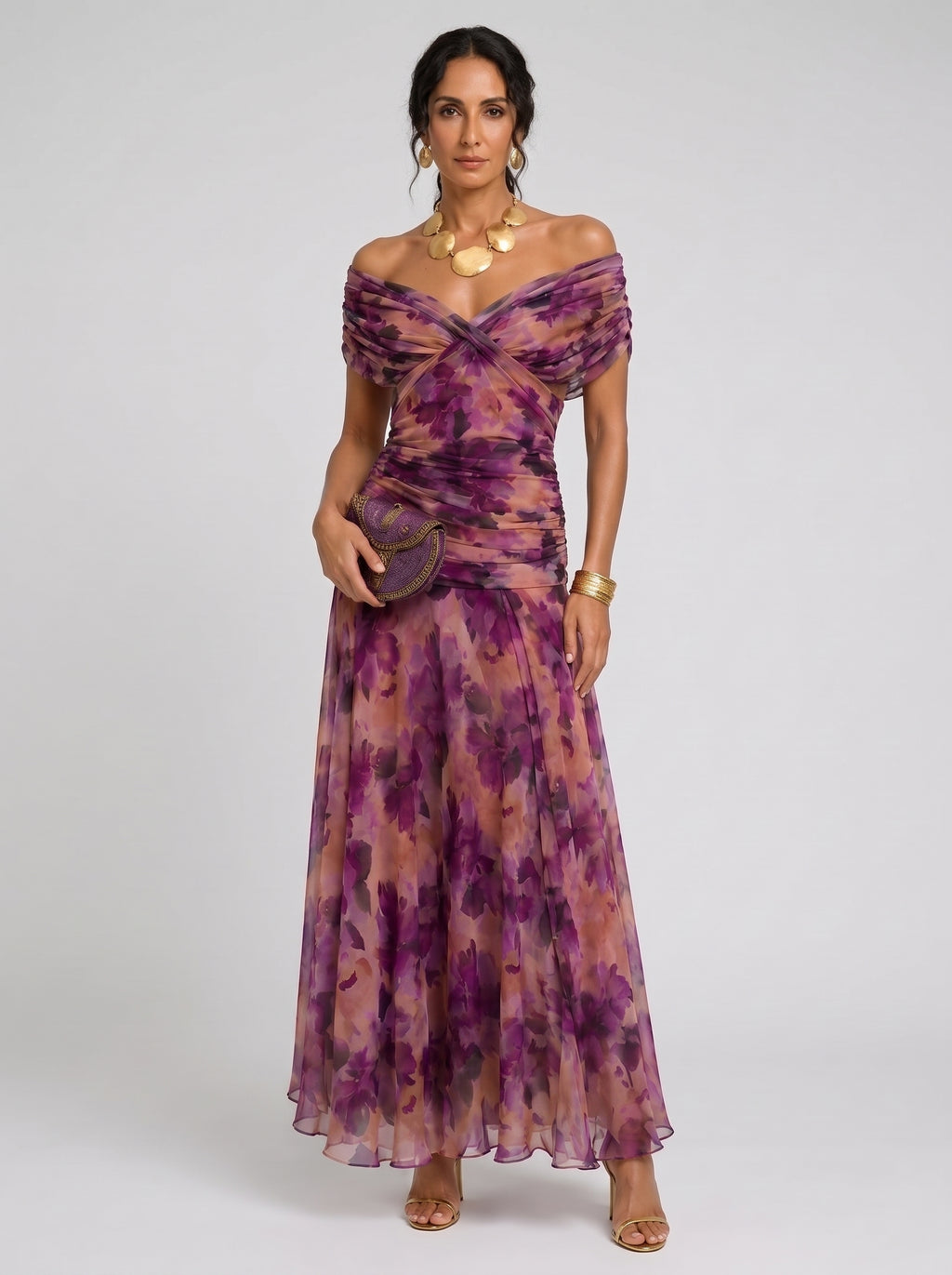 Vestido Eloísa Largo Floral de Chifón