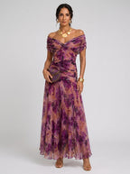 Vestido Eloísa Largo Floral de Chifón