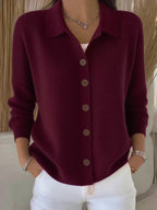 Chaqueta Josefina de Punto con Cuello Camisero