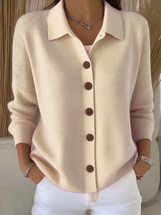 Chaqueta Josefina de Punto con Cuello Camisero