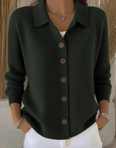 Chaqueta Josefina de Punto con Cuello Camisero