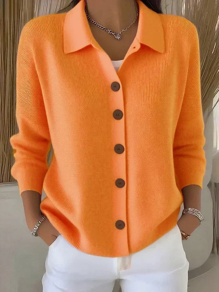 Chaqueta Josefina de Punto con Cuello Camisero