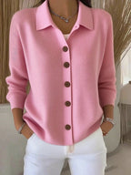 Chaqueta Josefina de Punto con Cuello Camisero