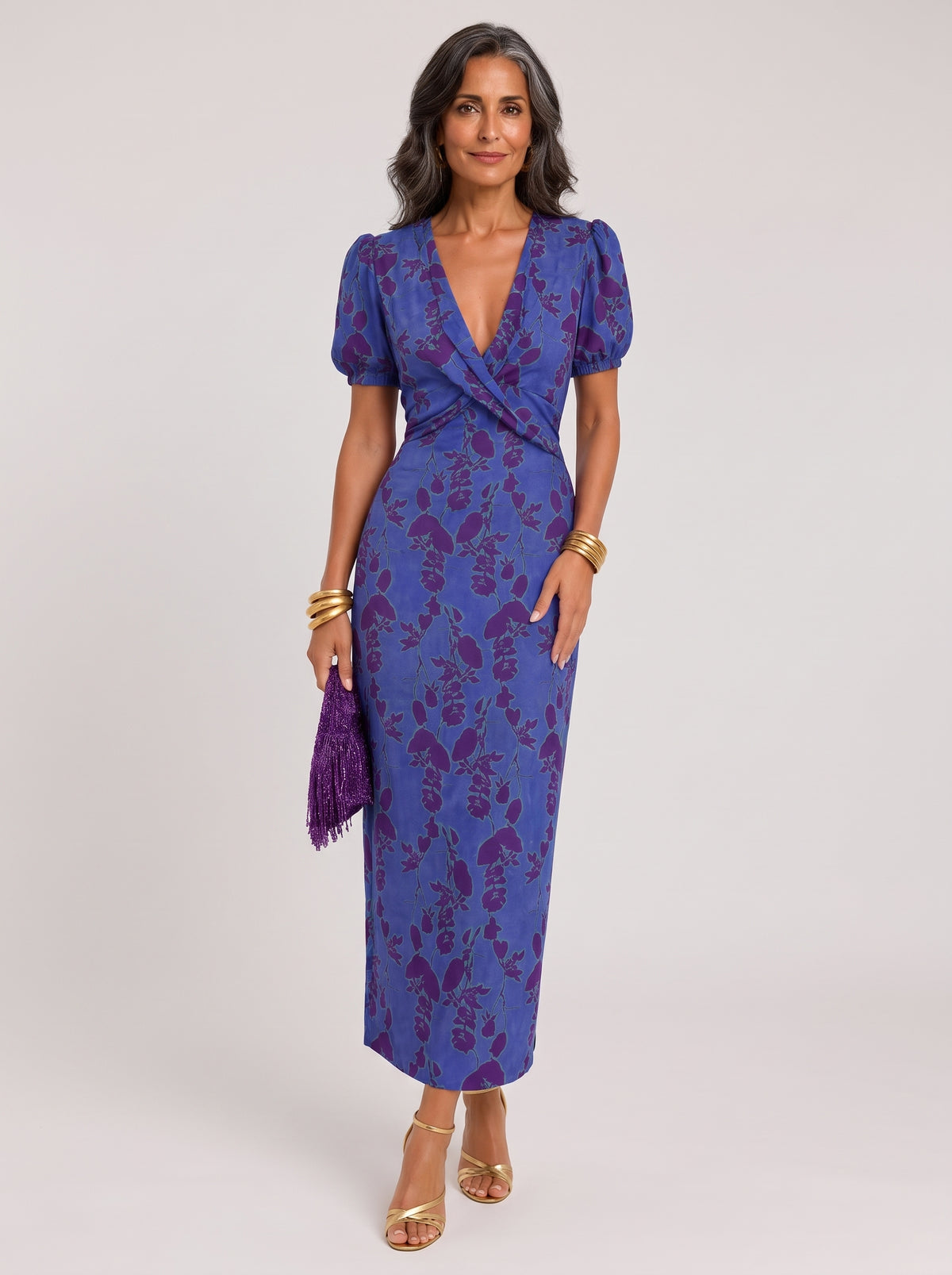 Vestido Ernestina Largo Floral Verde