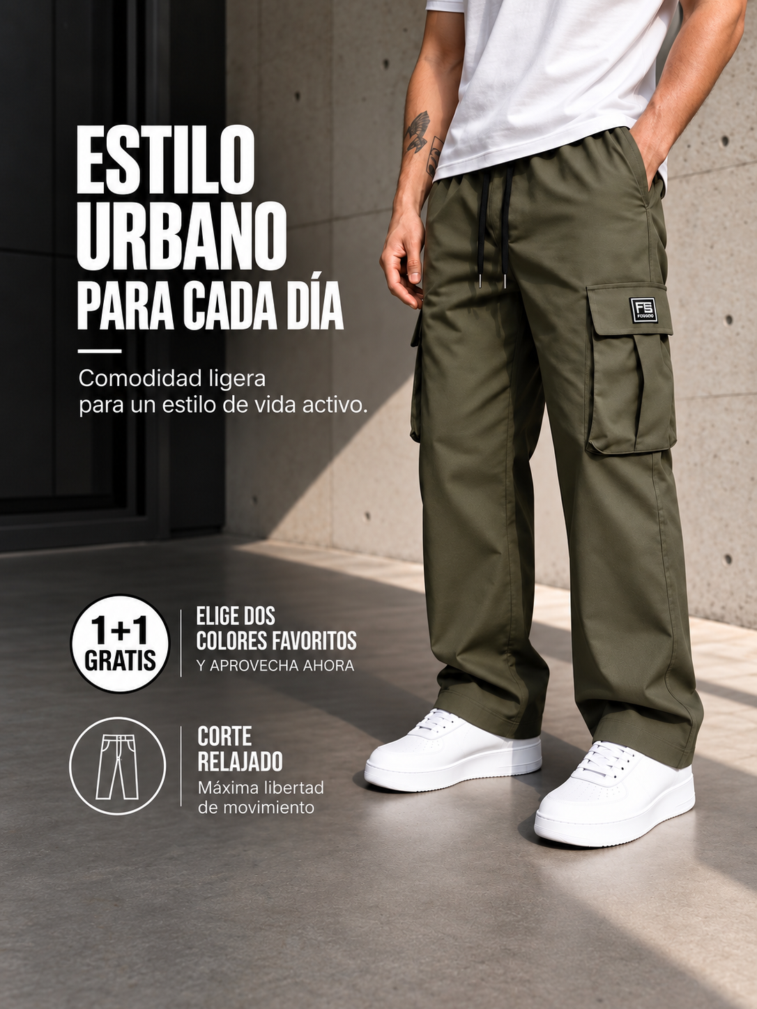 Pantalón Arven Cargo de Corte Relajado