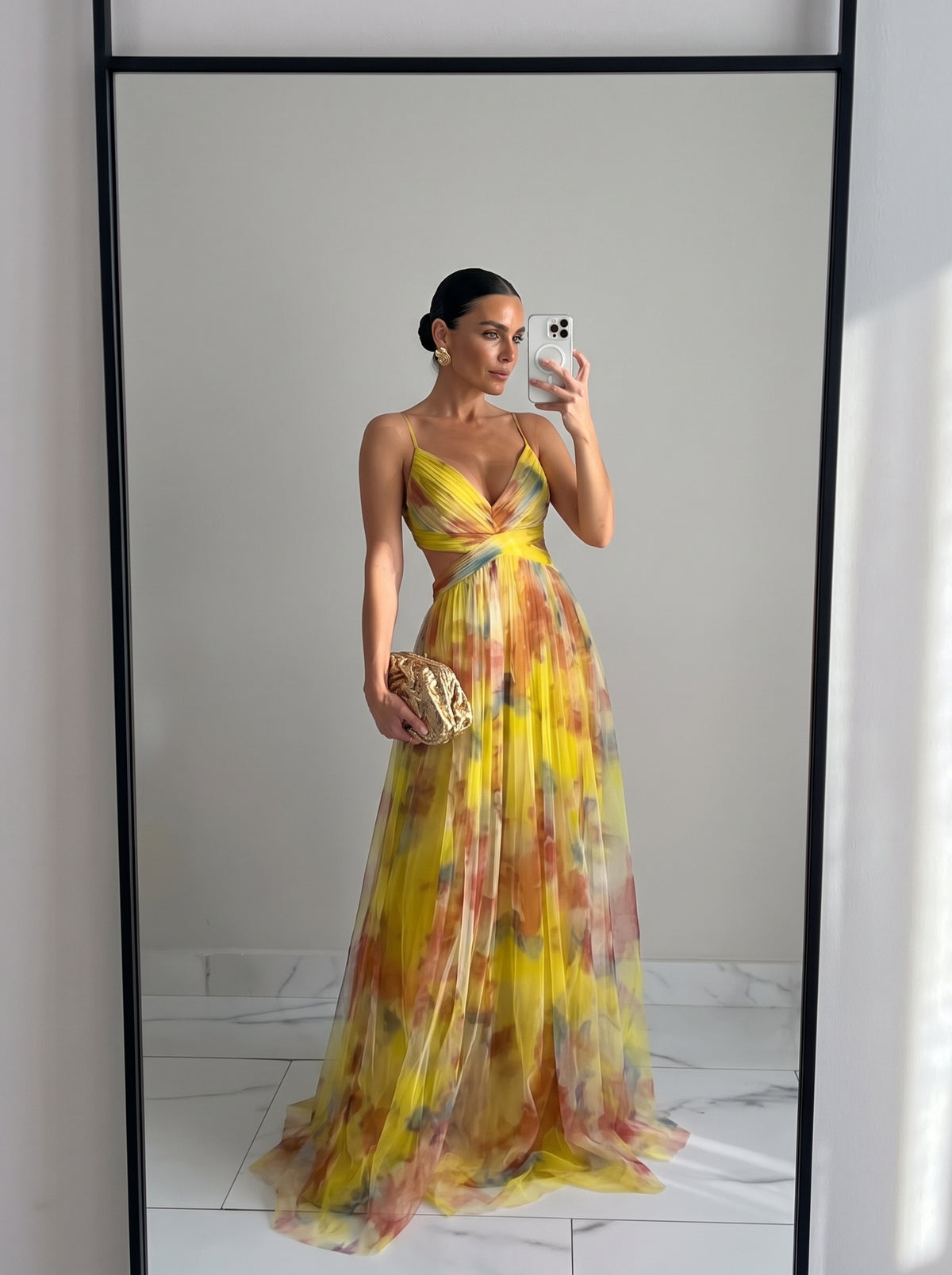 Vestido Scintilla Largo Floral de Chifón
