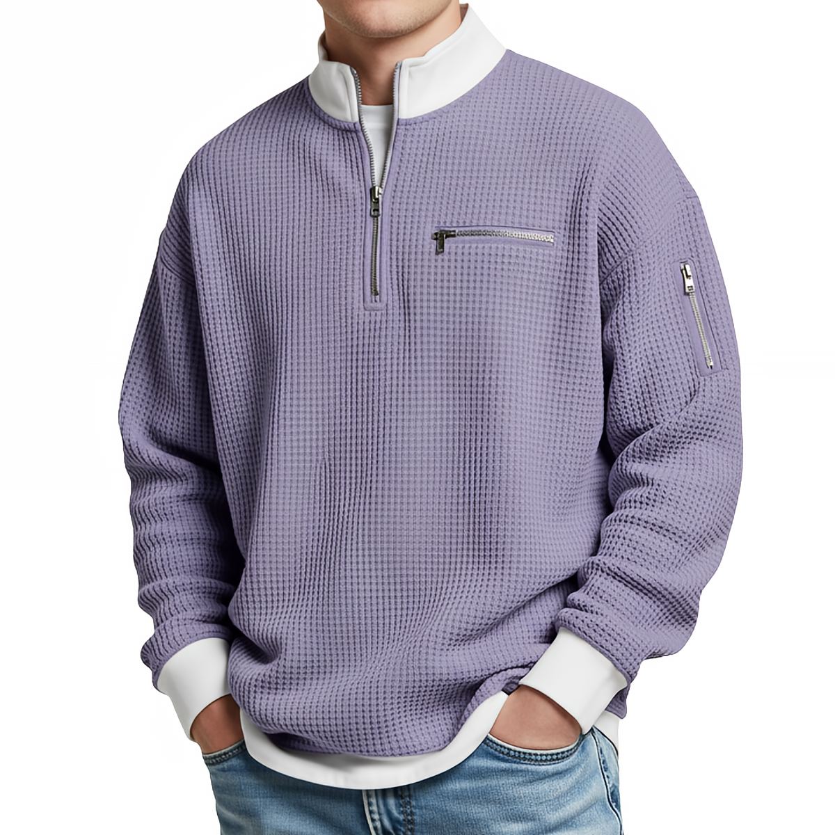 Jersey Bruno de Punto Gofre con Media Cremallera