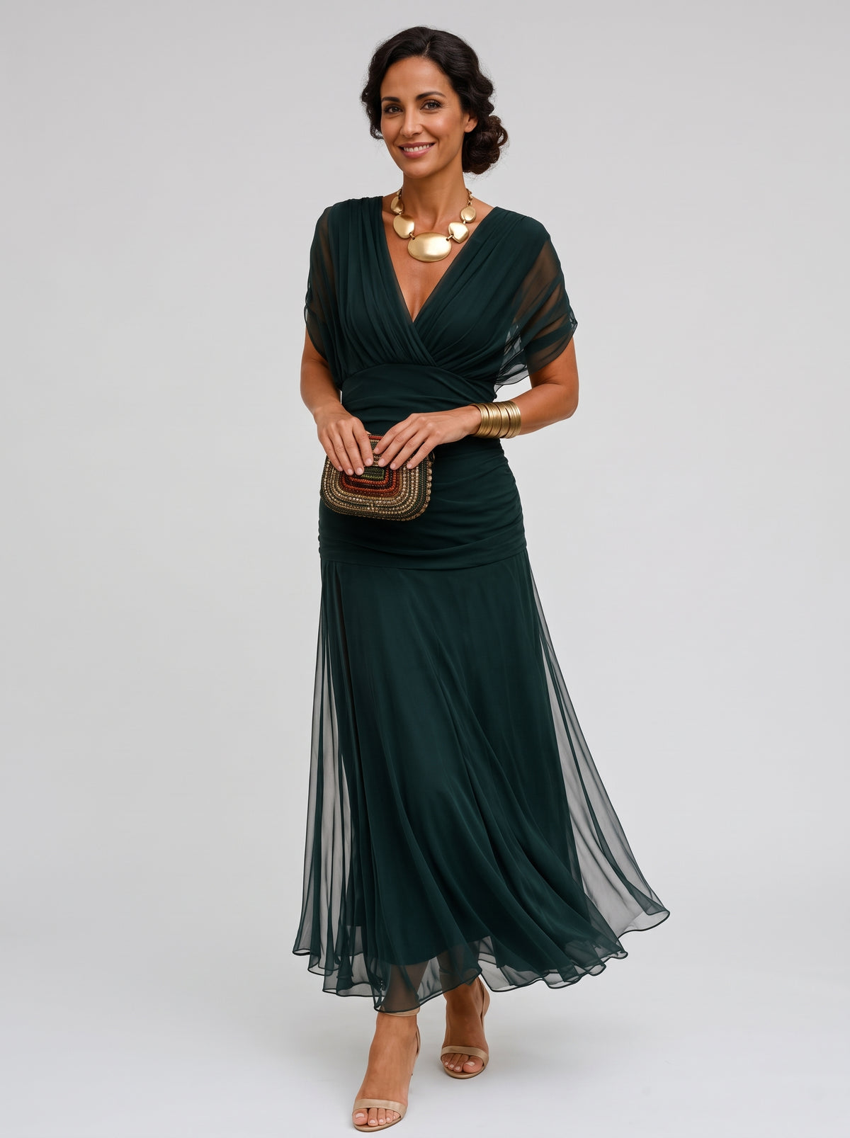 Vestido Mikaela Largo con Hombros Descubiertos