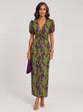 Vestido Ernestina Largo Floral Verde