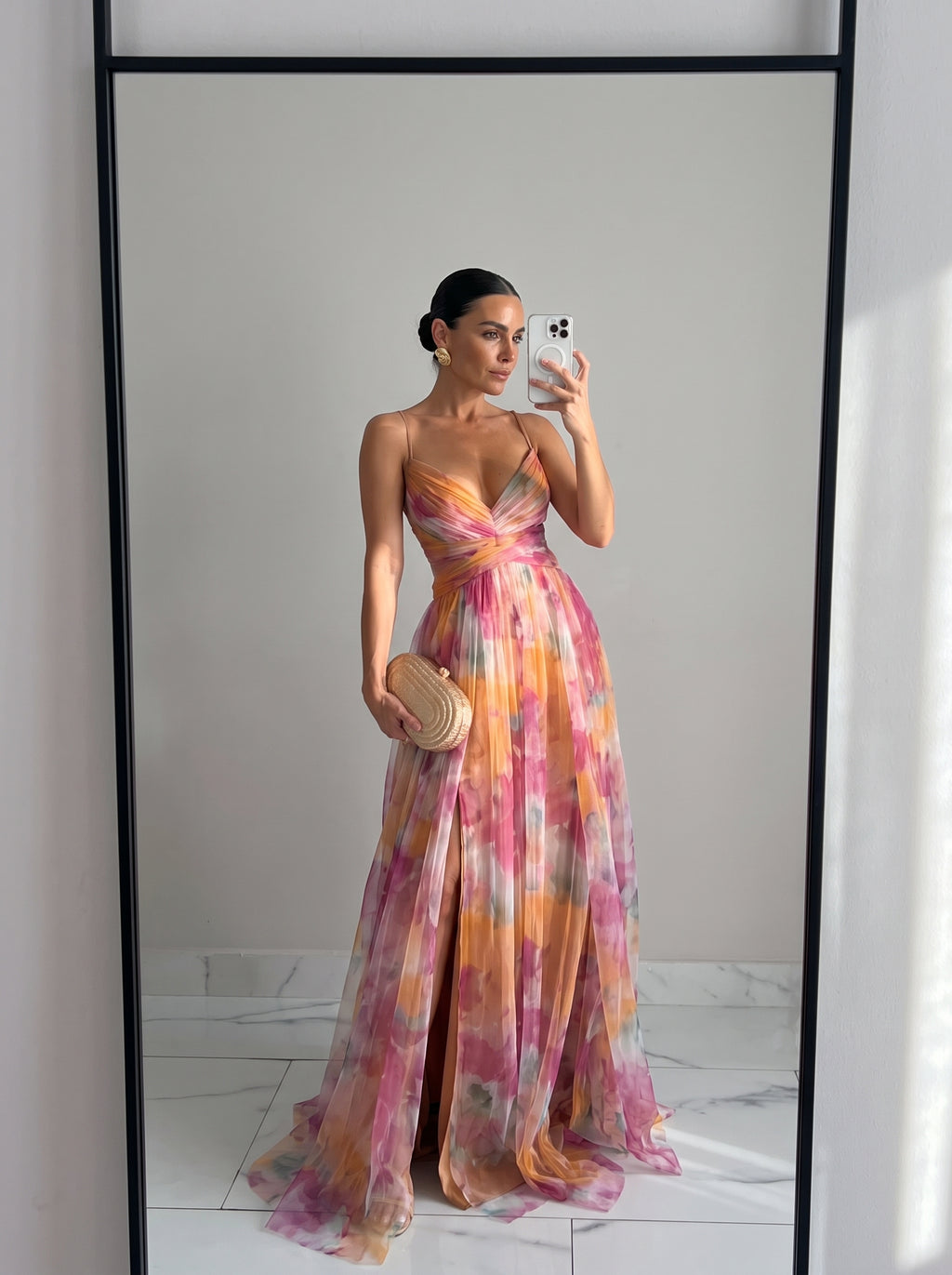 Vestido Scintilla Largo Floral de Chifón