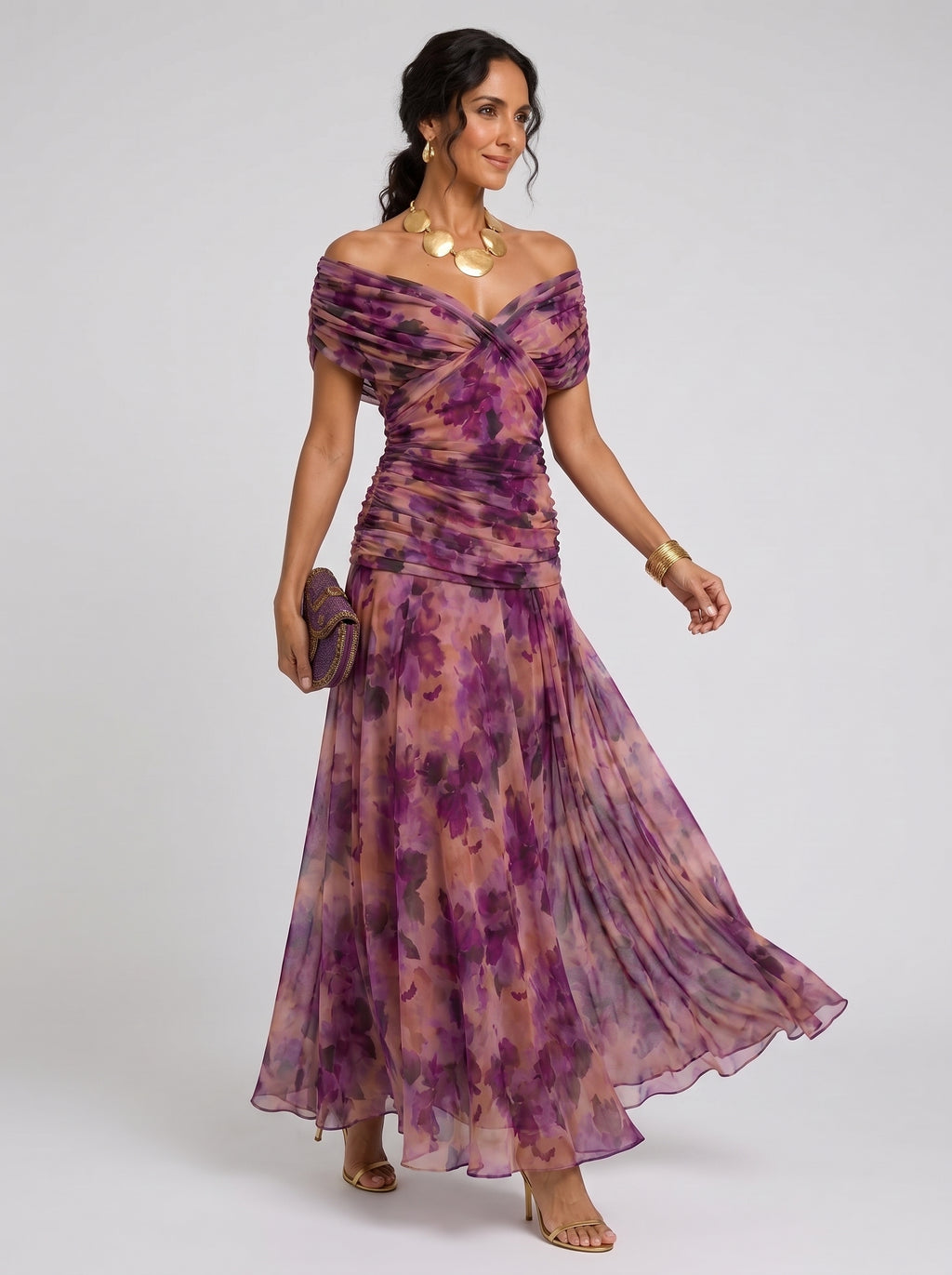 Vestido Eloísa Largo Floral de Chifón